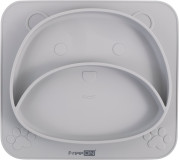 Силіконова тарілка дитяча FreeON Bear, сірий