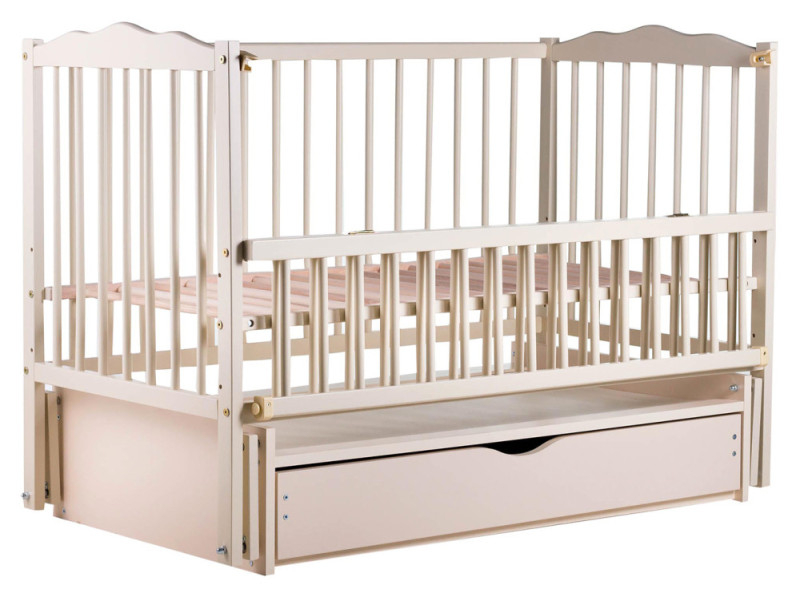 Ліжко Babyroom Веселка DVMYO-3 маятник, ящик, відкидний бік бук слонова кістка, Фото 5
