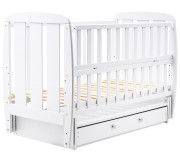 Ліжко Babyroom Кулька SH-03 маятник, ящик, відкидний бік бук білий