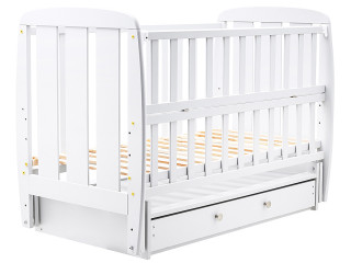 Ліжко Babyroom Кулька SH-03 маятник, ящик, відкидний бік бук білий