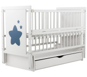 Кровать Babyroom Звездочка Z-03 маятник, ящик, откидной бок бук белый