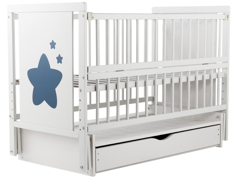 Ліжко Babyroom Зірочка Z-03 маятник, ящик, відкидний бік бук білий, Фото 1