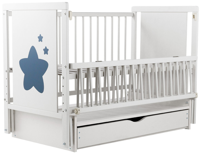 Ліжко Babyroom Зірочка Z-03 маятник, ящик, відкидний бік бук білий, Фото 3