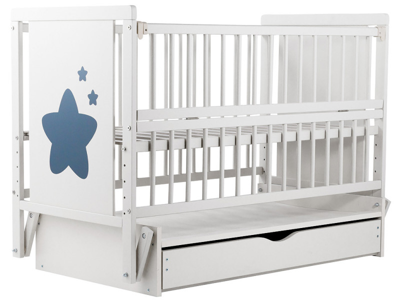 Ліжко Babyroom Зірочка Z-03 маятник, ящик, відкидний бік бук білий, Фото 4