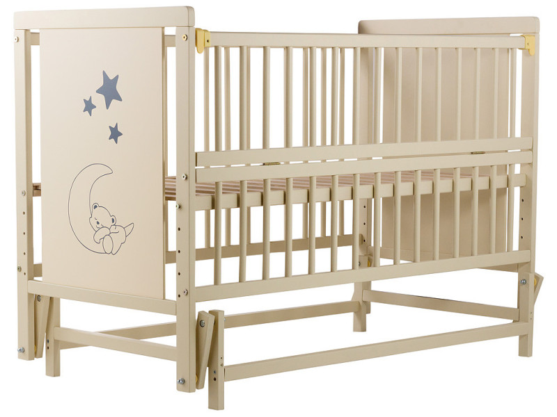 Ліжко Babyroom Ведмедик M-02 маятник, відкидний бік бук слонова кістка, Фото 4