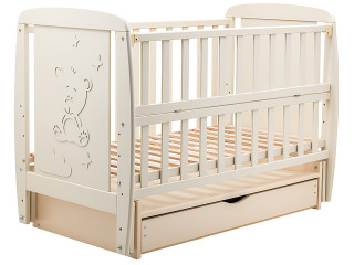 Ліжко Babyroom Умка DUMYO-3 маятник, ящик, відкидний бік бук слонова кістка
