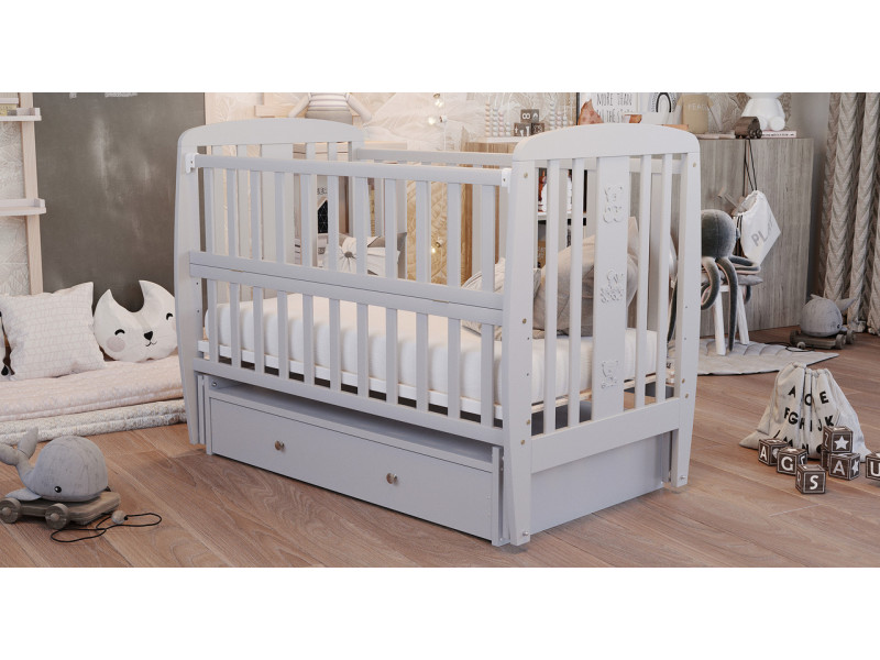 Ліжко Babyroom Друзі DDMYO-3 маятник, ящик, відкидний бік бук сірий, Фото 3
