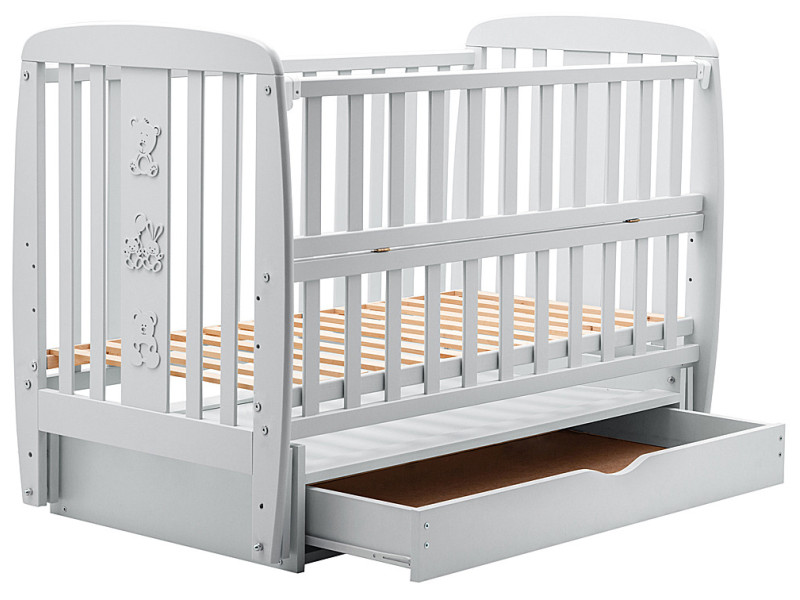 Ліжко Babyroom Друзі DDMYO-3 маятник, ящик, відкидний бік бук сірий, Фото 6