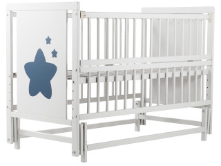 Ліжко Babyroom Зірочка Z-02 маятник, відкидний бік бук білий