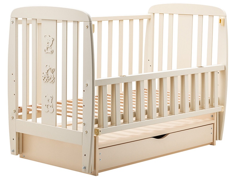 Ліжко Babyroom Друзі DDMYO-3 маятник, ящик, відкидний бік бук слонова кістка, Фото 4