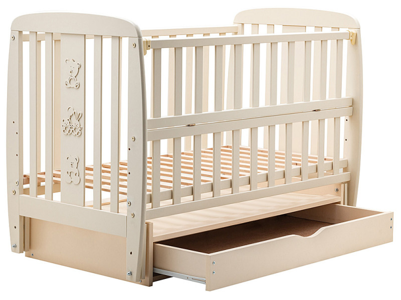 Ліжко Babyroom Друзі DDMYO-3 маятник, ящик, відкидний бік бук слонова кістка, Фото 6