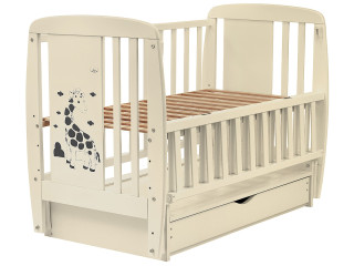 Ліжко Babyroom Жирафік DJMYO-3 маятник, ящик, відкидний бік бук слонова кістка