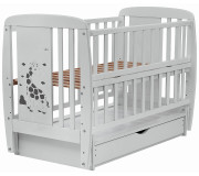 Ліжко Babyroom Жирафік DJMYO-3 маятник, ящик, відкидний бік бук сірий