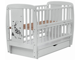 Ліжко Babyroom Жирафік DJMYO-3 маятник, ящик, відкидний бік бук сірий