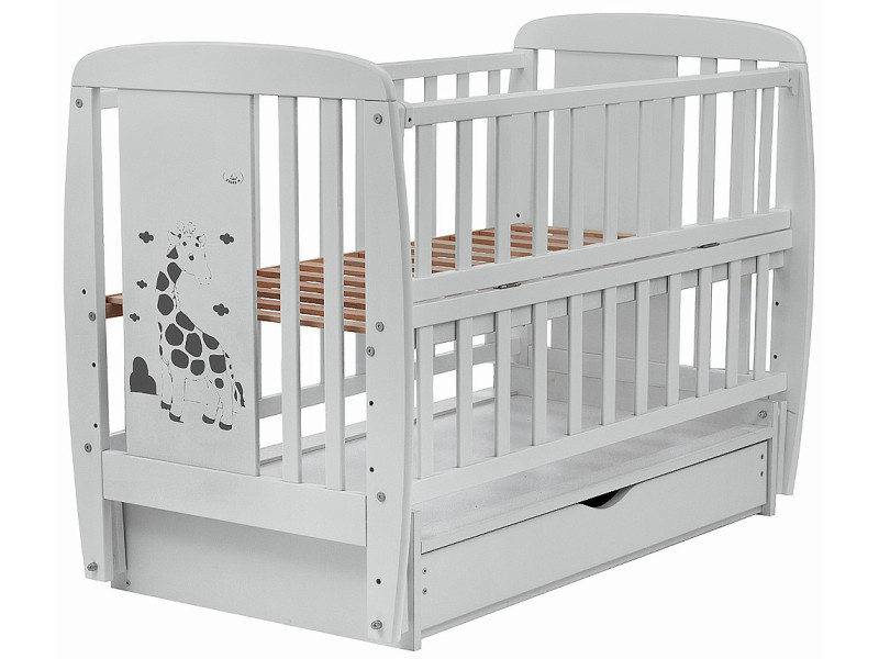 Ліжко Babyroom Жирафік DJMYO-3 маятник, ящик, відкидний бік бук сірий, Фото 1