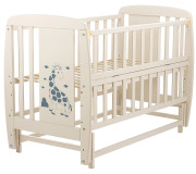 Кровать Babyroom Жирафик DJMO-02 маятник, откидной бок бук слоновая кость