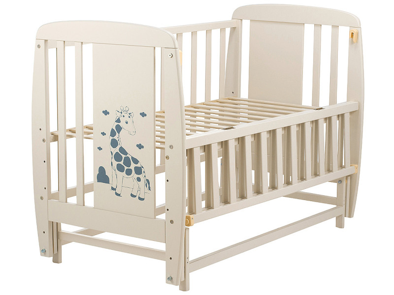 Ліжко Babyroom Жирафік DJMO-02 маятник, відкидний бік бук слонова кістка, Фото 3