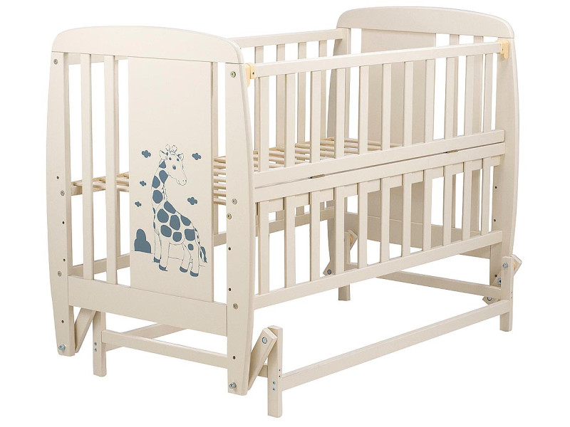 Ліжко Babyroom Жирафік DJMO-02 маятник, відкидний бік бук слонова кістка, Фото 4