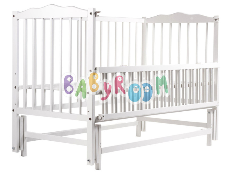 Кровать Babyroom Веселка DVMO-2 маятник, откидной бок бук белый, Фото 3