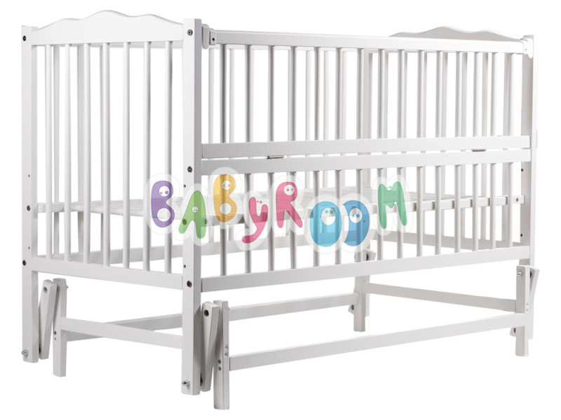 Кровать Babyroom Веселка DVMO-2 маятник, откидной бок бук белый, Фото 4