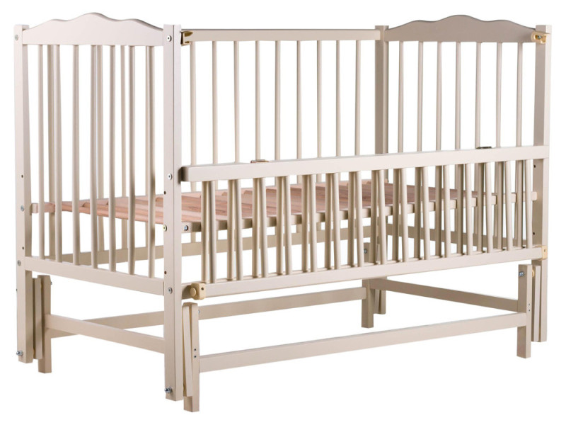 Кровать Babyroom Веселка DVMO-2 маятник, откидной бок бук слоновая кость, Фото 4