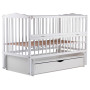 Ліжко Babyroom Веселка DVMYO-3 маятник, ящик, відкидний бік бук білий
