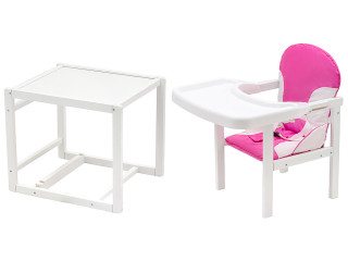Стільчик-трансформер Babyroom Поні-240 білий рожевий / білий