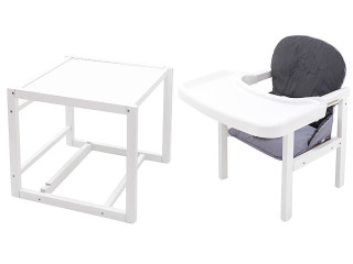 Стульчик-трансформер Babyroom Винни-240 белый графит / серый (мишка с будильником)