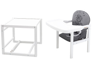 Стульчик-трансформер Babyroom Винни-240 белый серый / графит (мишка с сердцем)