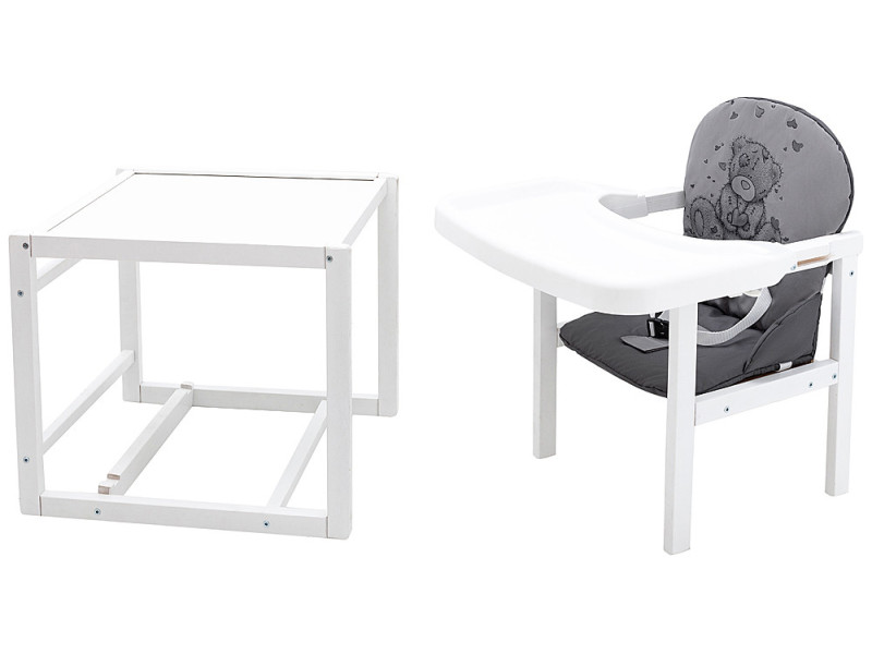 Стульчик-трансформер Babyroom Винни-240 белый серый / графит (мишка с сердцем), Фото 1