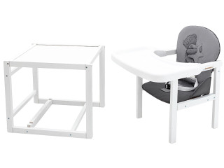 Стільчик-трансформер Babyroom Вінні-240 білий сірий / графіт (ведмедик і зірка)