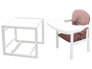 Стульчик-трансформер Babyroom Винни-240 белый капучино / шоколад (мишка с будильником)