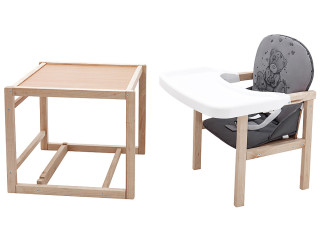 Стульчик-трансформер Babyroom Винни-230 eko серый / графит (мишка с сердцем)