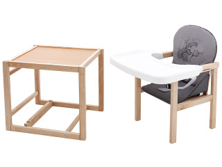 Стульчик-трансформер Babyroom Винни-230 eko серый / графит (мишка с будильником)