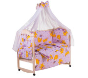 Дитяча постіль Qvatro Gold RG-08 бузкова (ведмедики сплять, місяць)