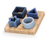 Силиконовый сортер на деревянном подносе FreeON синий