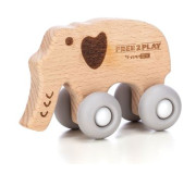 Деревянная игрушка FreeON слоник на силиконовых колесах