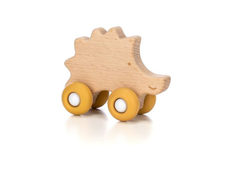 Деревянная игрушка FreeON ежик на силиконовых колесах, Фото 3