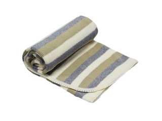 вязаное одеяло-плед, 75х85 см Плед Полосатый EKO ple-23 серый