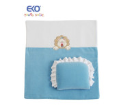 Простирадло і подушка Комплект в колесі EKO KW 01 LEW голубий