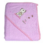 дитяче мачрове полотенце на кнопках Полотенце на кнопках Mishka EKO OK-04 рожевий