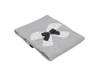двойное трикотажное одеяло-плед, 75х85 см Плед Бантик EKO ple-12 серый