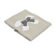 двойное трикотажное одеяло-плед, 75х85 см Плед Бантик EKO ple-12 бежевый