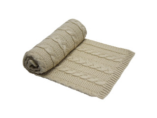 вязаное одеяло-плед, 85х75 см Плед Косичка EKO ple-22 серый