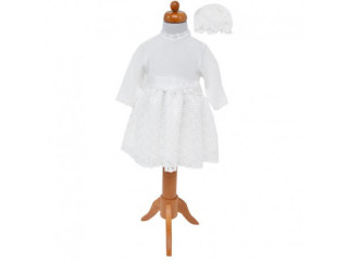 платье и шапочка Комплект для крещения EKO CHRZ-45