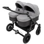 Коляска 2 в 1 для двойни Bair Sorento DUO BS-02 серый / графит