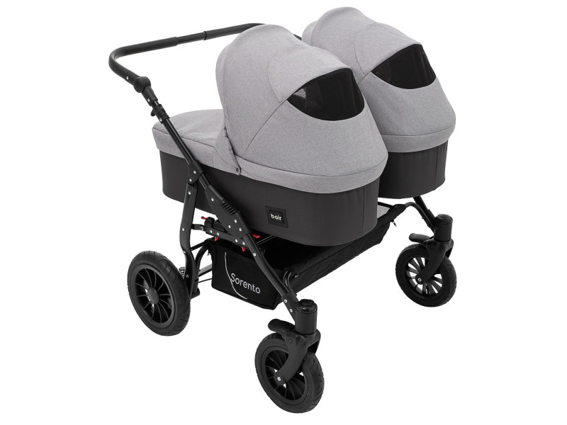 Коляска 2 в 1 для двойни Bair Sorento DUO BS-02 серый / графит, Фото 5