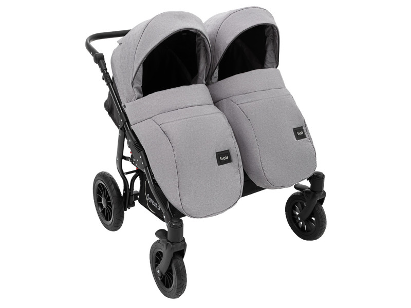 Коляска 2 в 1 для двойни Bair Sorento DUO BS-02 серый / графит, Фото 6