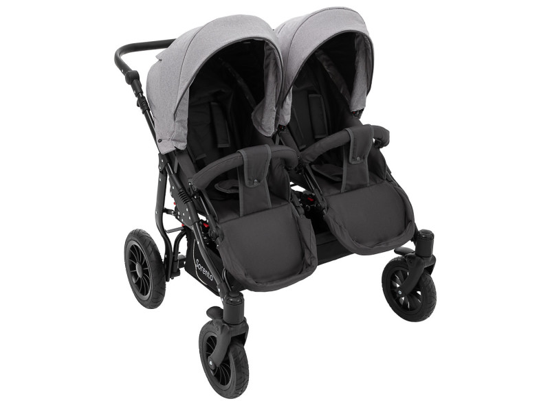 Коляска 2 в 1 для двойни Bair Sorento DUO BS-02 серый / графит, Фото 7