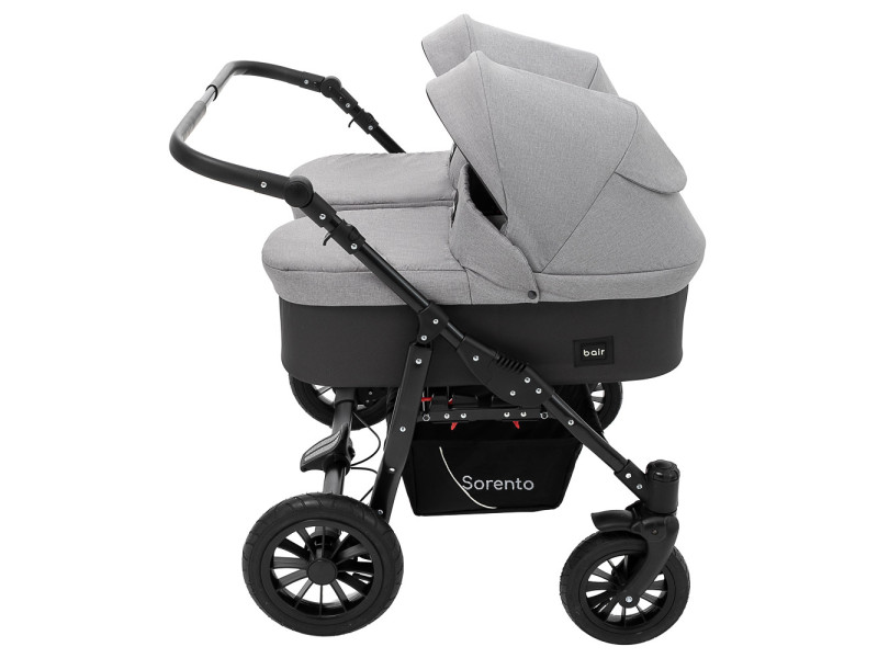 Коляска 2 в 1 для двійні Bair Sorento DUO BS-02 сірий / графіт, Фото 3